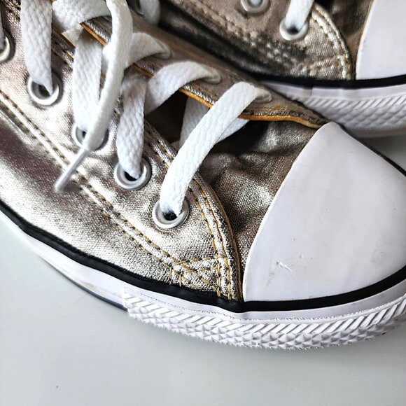 Converse silver canvas Chuck Taylor All Star low top sneakers - Picture 3 of 15